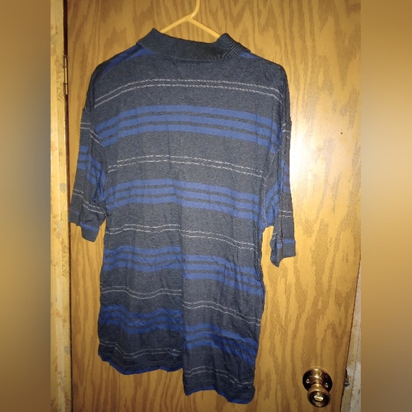 Ping Collection Blue /Black Striped Polo Golf Shirt Men's Lg. Mercerized Cotton - Picture 7 of 8